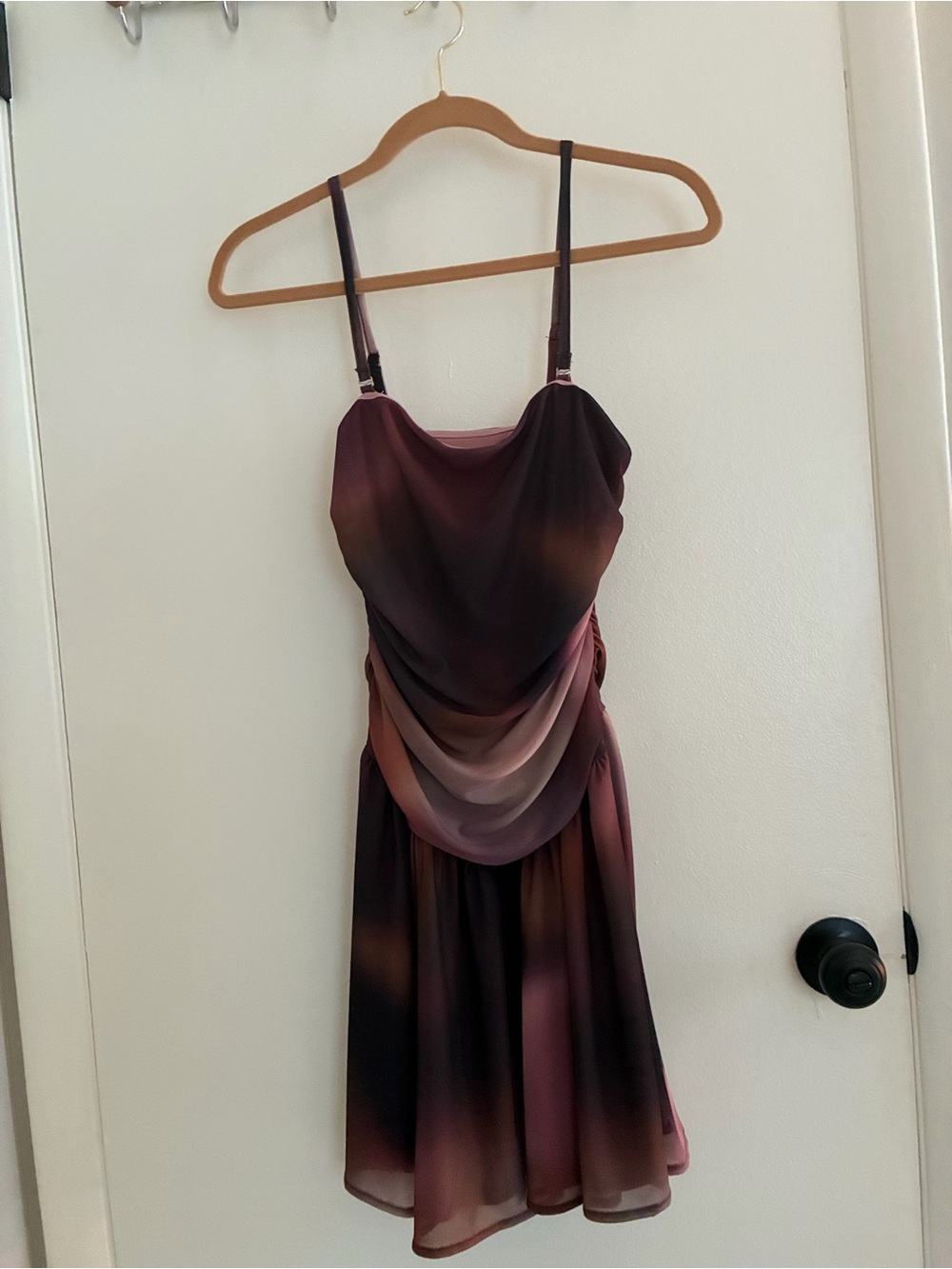 Draped Midi Dress in Plum Gradient